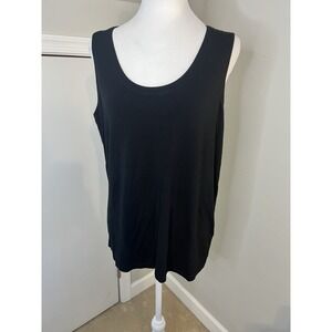 Eileen Fisher Black‎ Rayon And Lycra Black She'll Tank Top L